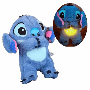Peluche berceuse Stitch ultra douce avec lumière et effet respirant