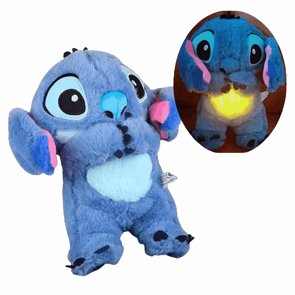 Peluche berceuse Stitch ultra douce avec lumière et effet respirant
