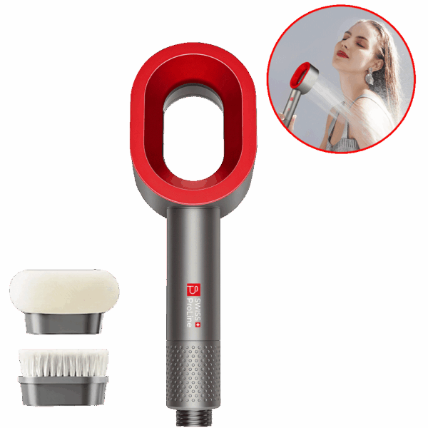 Pommeau de douche magnétique 3en1 (Soin purifiant, brosse nettoyante, brosse relaxante) SWISS PROLINE