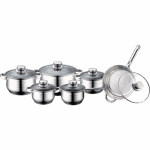 Batterie de cuisine 12 pièces en inox (tous feux dont induction) ROYALTY LINE