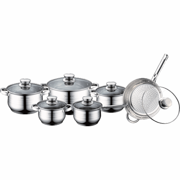 Batterie de cuisine 12 pièces en inox (tous feux dont induction) ROYALTY LINE