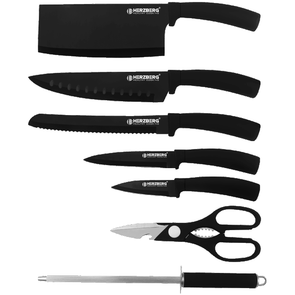 Sets de 6 couteaux de cuisine avec 1 ciseaux HERZBERG – Image 2
