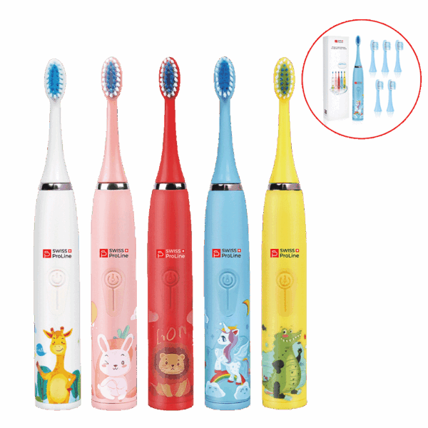Brosse à dents électrique sonique sans fil pour enfants SWISS PROLINE