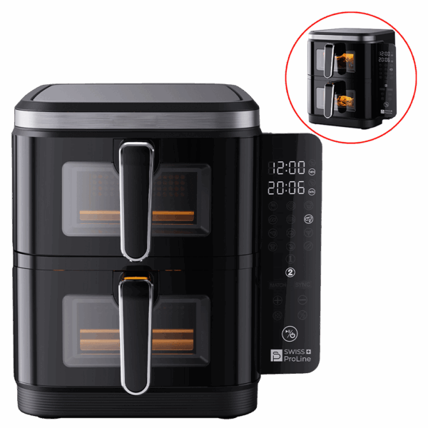 Friteuse à air chaud Air Fryer 11L (sans huile) avec double compartiments superposés