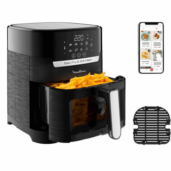 Friteuse à air chaud Air Fryer 4,2L (sans huile) avec fenêtre MOULINEX