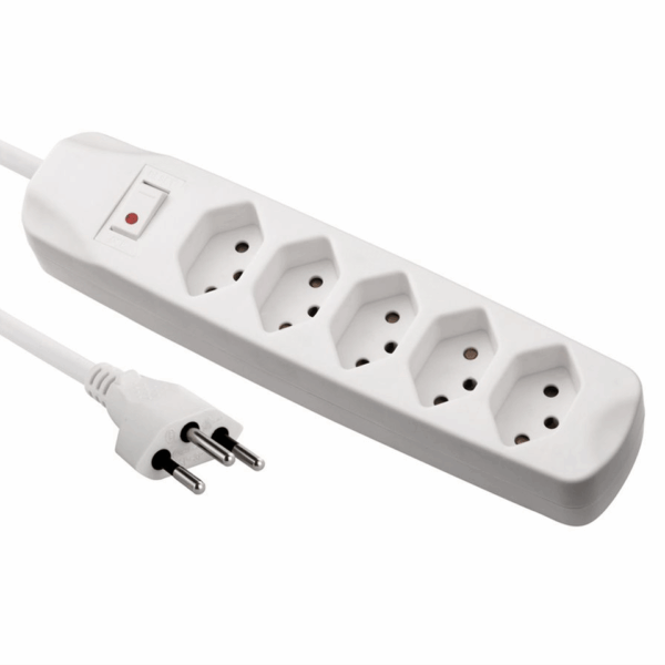Multiprise 5 blocs avec interrupteur BLANK – Image 2