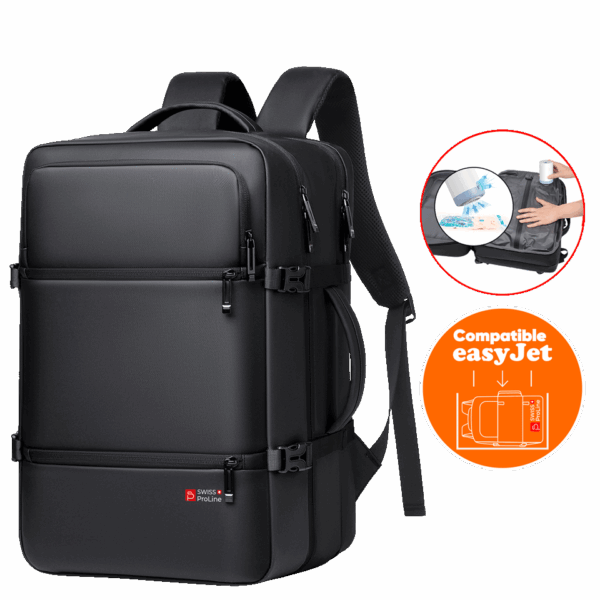 Sac à dos multifonctions avec pompe de compression (compatible Easyjet – 45cm) Swiss ProLine – Image 2