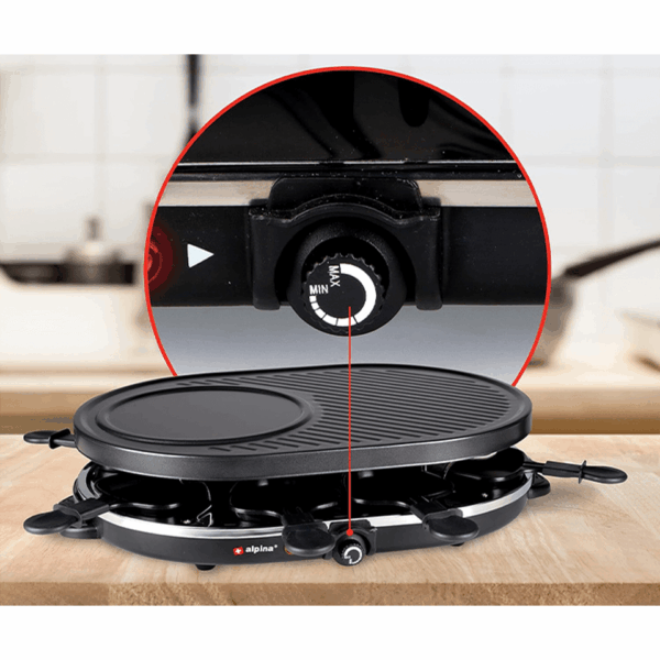 Appareil à raclette et grill 2en1 (8 personnes) ALPINA – Image 4