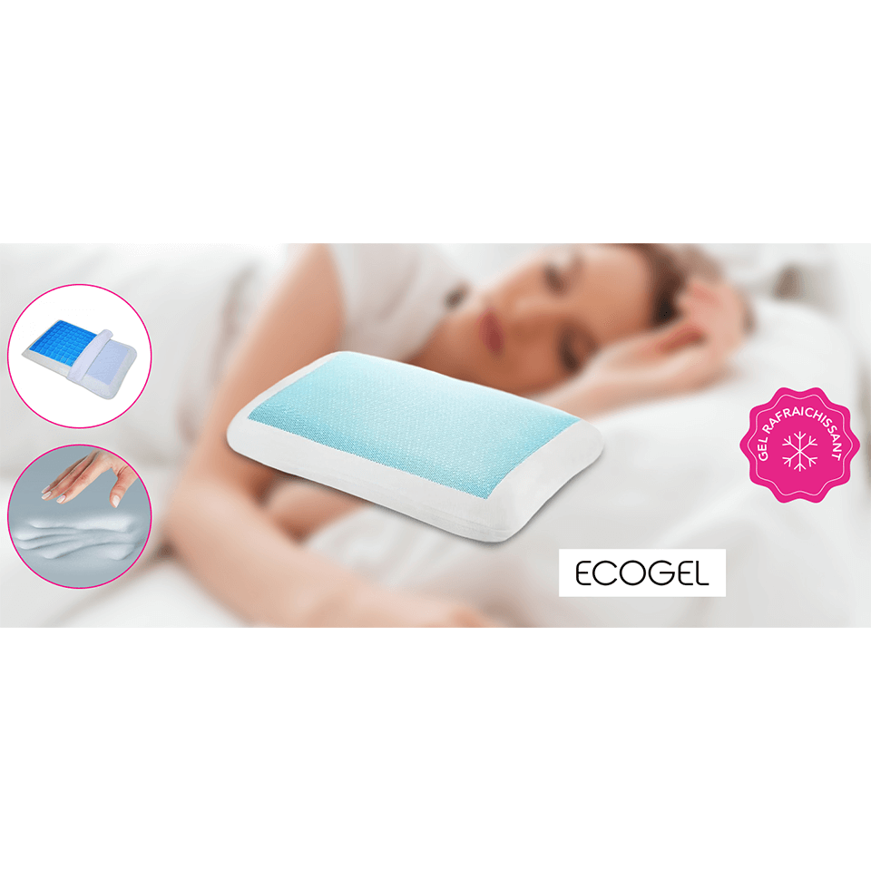 Oreiller à mémoire de forme avec gel fraicheur ECOGEL – Image 3