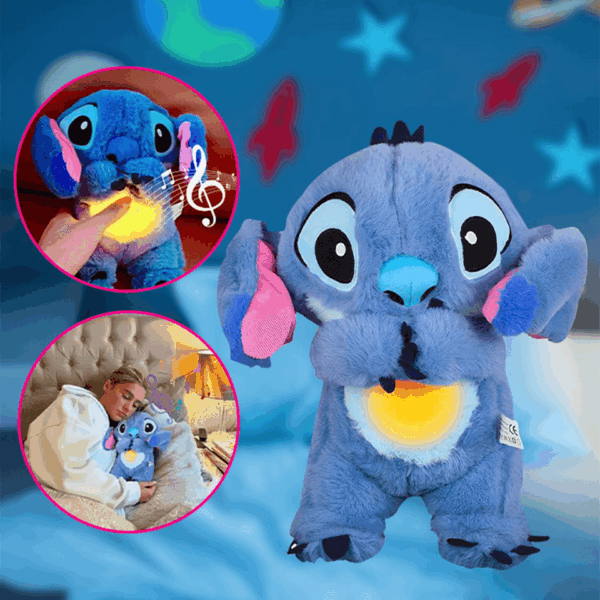 Peluche berceuse Stitch ultra douce avec lumière et effet respirant – Image 3