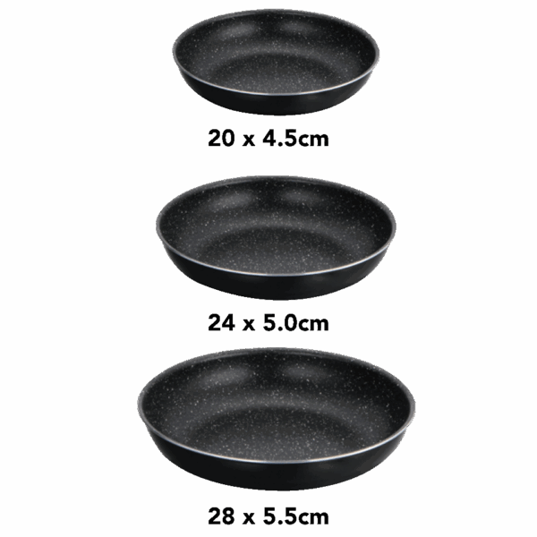 Set de 3 poêles avec poignée amovible tous feux dont Induction – Image 3