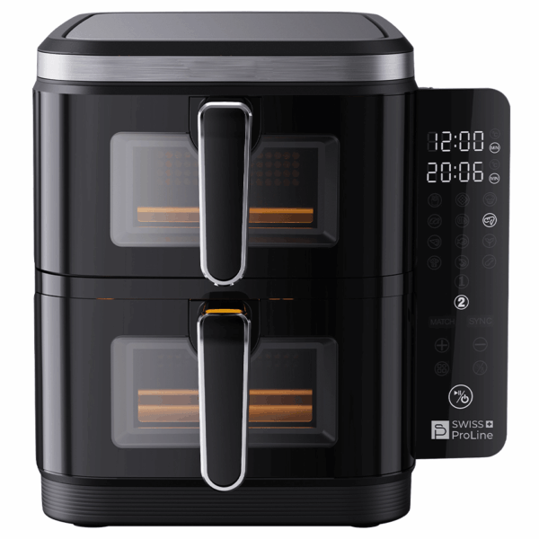Friteuse à air chaud Air Fryer 11L (sans huile) avec double compartiments superposés – Image 3