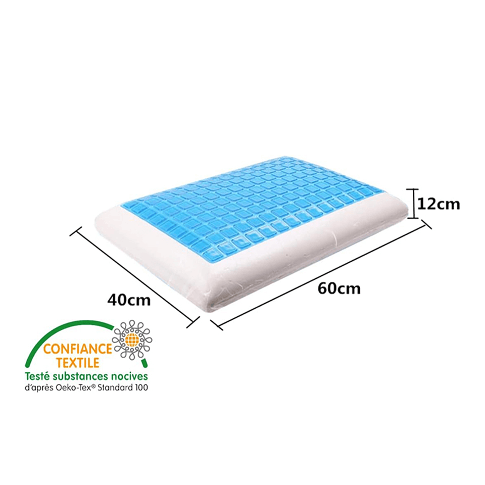 Oreiller à mémoire de forme avec gel fraicheur ECOGEL – Image 4