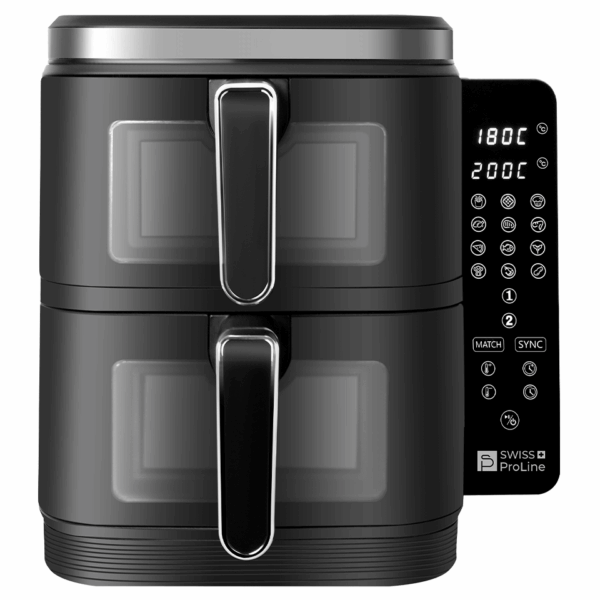 Friteuse à air chaud Air Fryer 11L (sans huile) avec double compartiments superposés – Image 4
