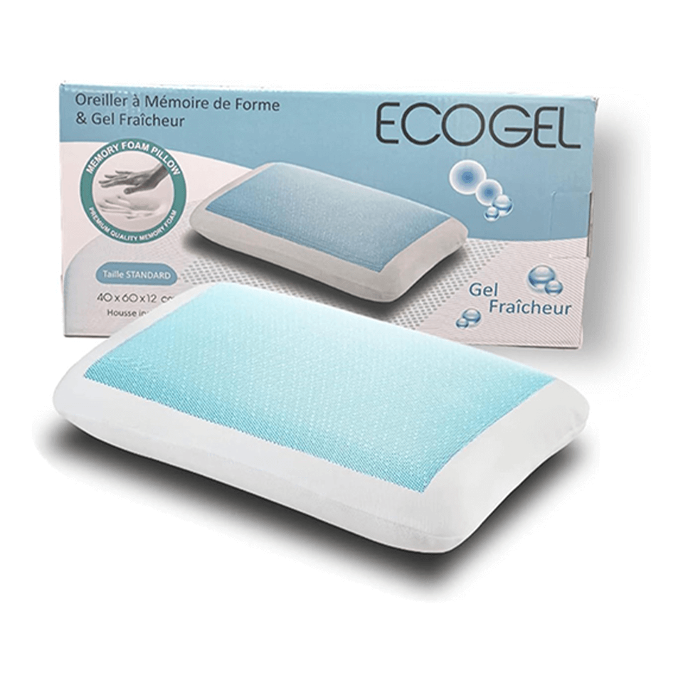 Oreiller à mémoire de forme avec gel fraicheur ECOGEL – Image 5
