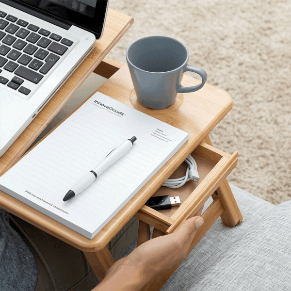 Table pliante pratique en bambou InnovaGoods – Image 5