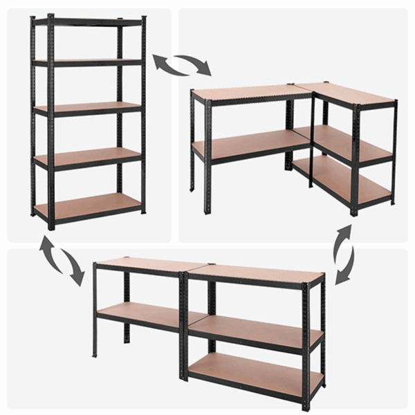 Etagère de rangement ultra robuste en acier équipée de 5 plateaux HERZBERG – Image 5