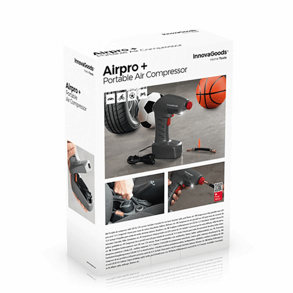 Compresseur d'air sans fil pour voiture, vélo, et autres objets gonflables InnovaGoods – Image 8