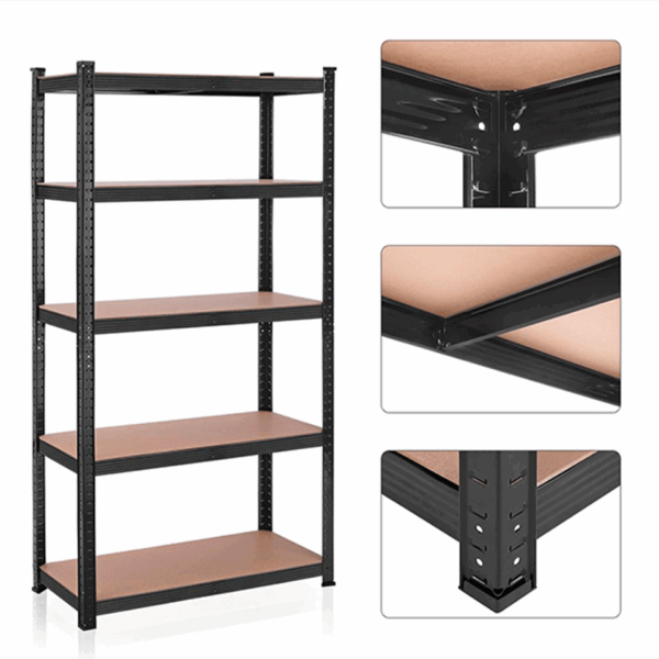 Etagère de rangement ultra robuste en acier équipée de 5 plateaux HERZBERG – Image 6