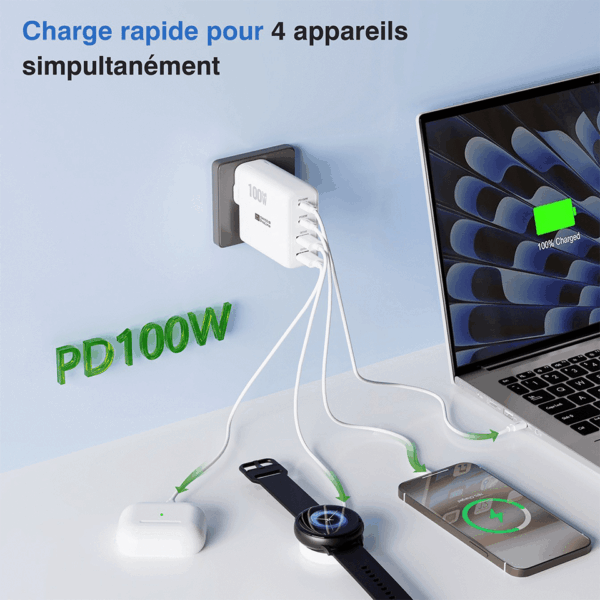 Chargeur 4en1 rapide avec câble USB-C SWISS PROLINE – Image 4