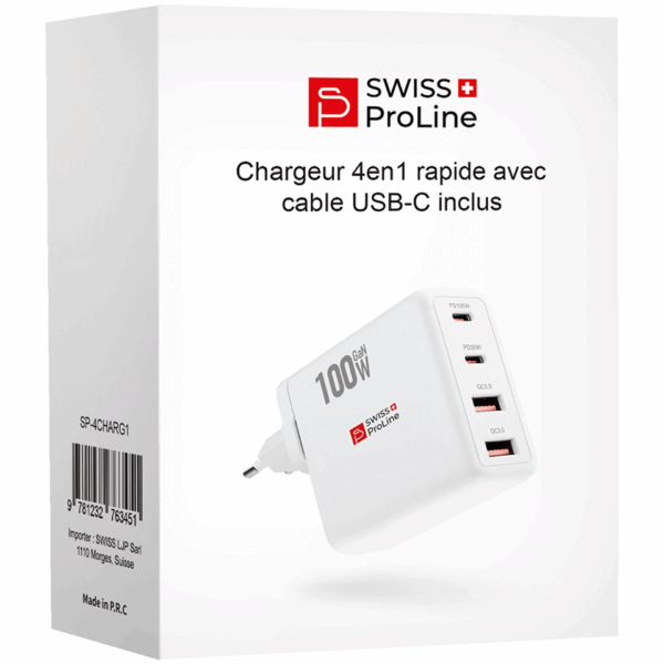 Chargeur 4en1 rapide avec câble USB-C SWISS PROLINE – Image 6