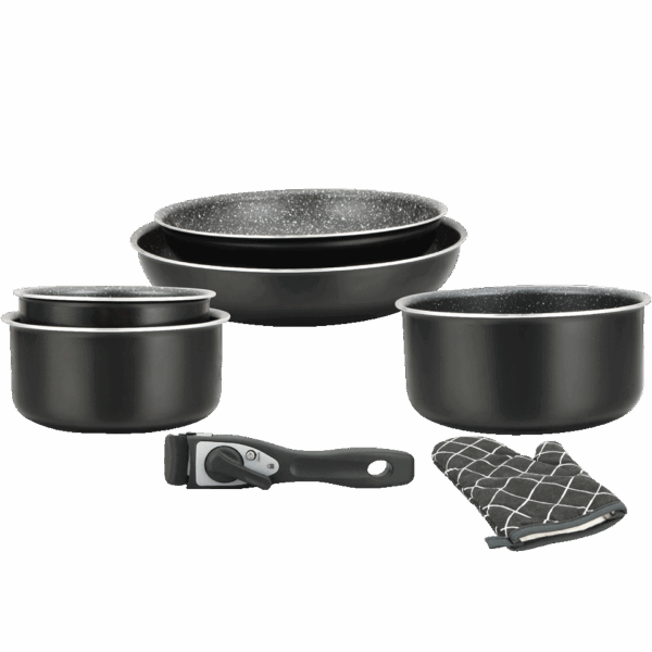 Batterie de cuisine 7 pièces avec poignée amovible tous feux dont Induction Swiss ProLine – Image 2