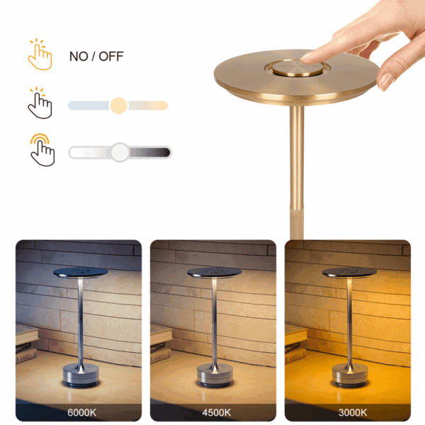Lampe luxe LED sans fil tactile Swiss ProLine – Image 2