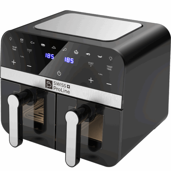 Friteuse à air chaud Air Fryer 9L (sans huile) avec double compartiments Swiss ProLine – Image 2