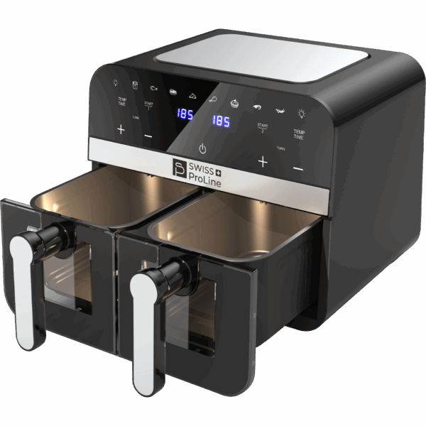 Friteuse à air chaud Air Fryer 9L (sans huile) avec double compartiments Swiss ProLine – Image 3