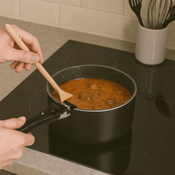 Batterie de cuisine 7 pièces avec poignée amovible tous feux dont Induction Swiss ProLine – Image 4