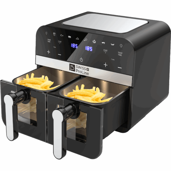Friteuse à air chaud Air Fryer 9L (sans huile) avec double compartiments Swiss ProLine – Image 4