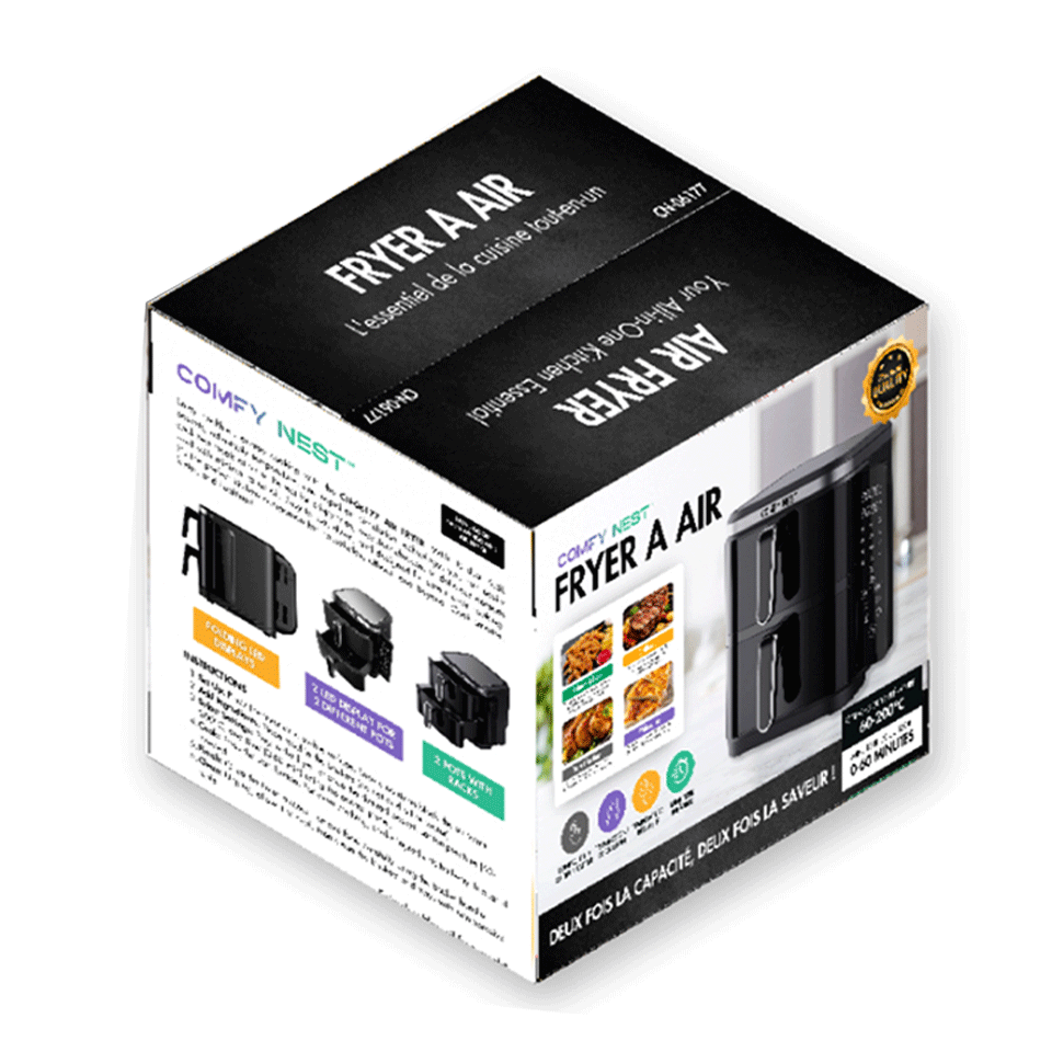 Friteuse à air chaud Air Fryer 11L (sans huile) avec double compartiments superposés CONFY NEST – Image 5