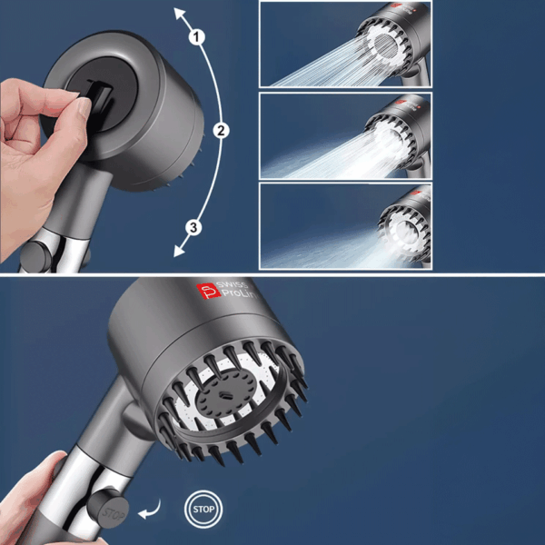 Pommeau de douche avec 3 modes puissants Swiss ProLine – Image 5