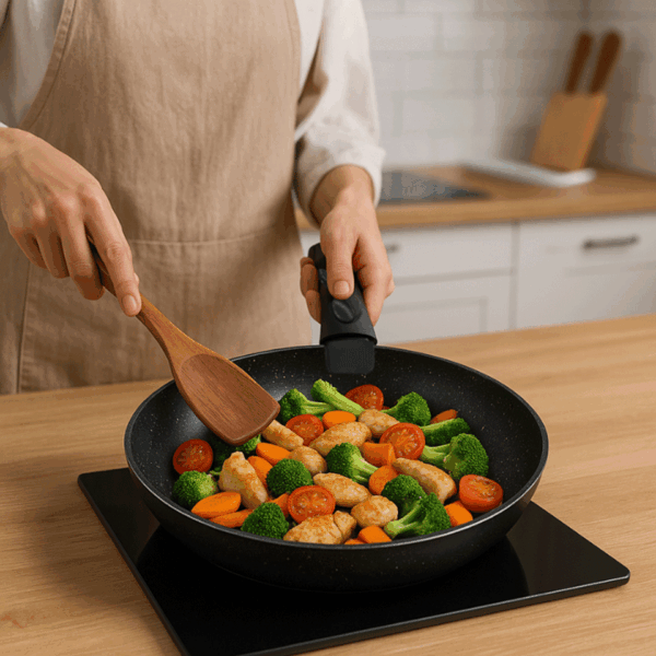 Batterie de cuisine 7 pièces avec poignée amovible tous feux dont Induction Swiss ProLine – Image 5