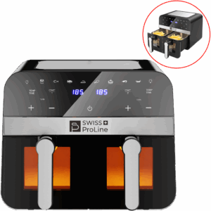 Friteuse à air chaud Air Fryer 9L (sans huile) avec double compartiments Swiss ProLine