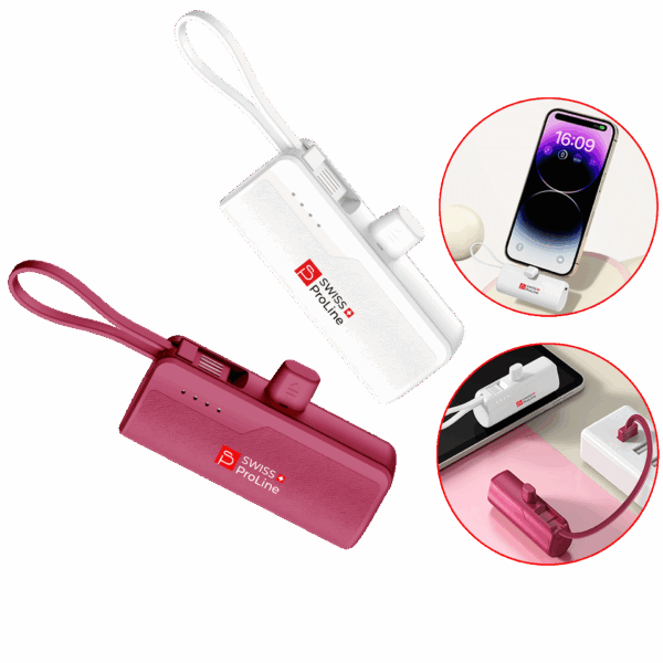 Batterie portable pratique (USB-C) 5’000 mAh Swiss ProLine