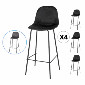 Set de 4 tabourets en velours URBAN LIVING