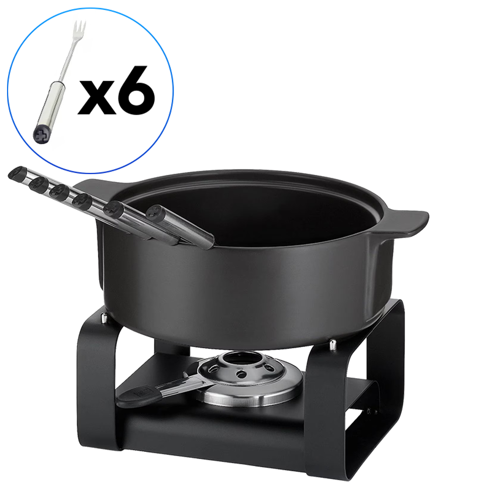 Caquelon à Fondue en céramique avec 6 fourchettes OHMEX