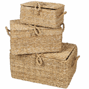 Set de 3 malles en rosier NATURAL LIVING