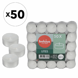 Set de 50 bougies chauffe-plat BOLSIUS