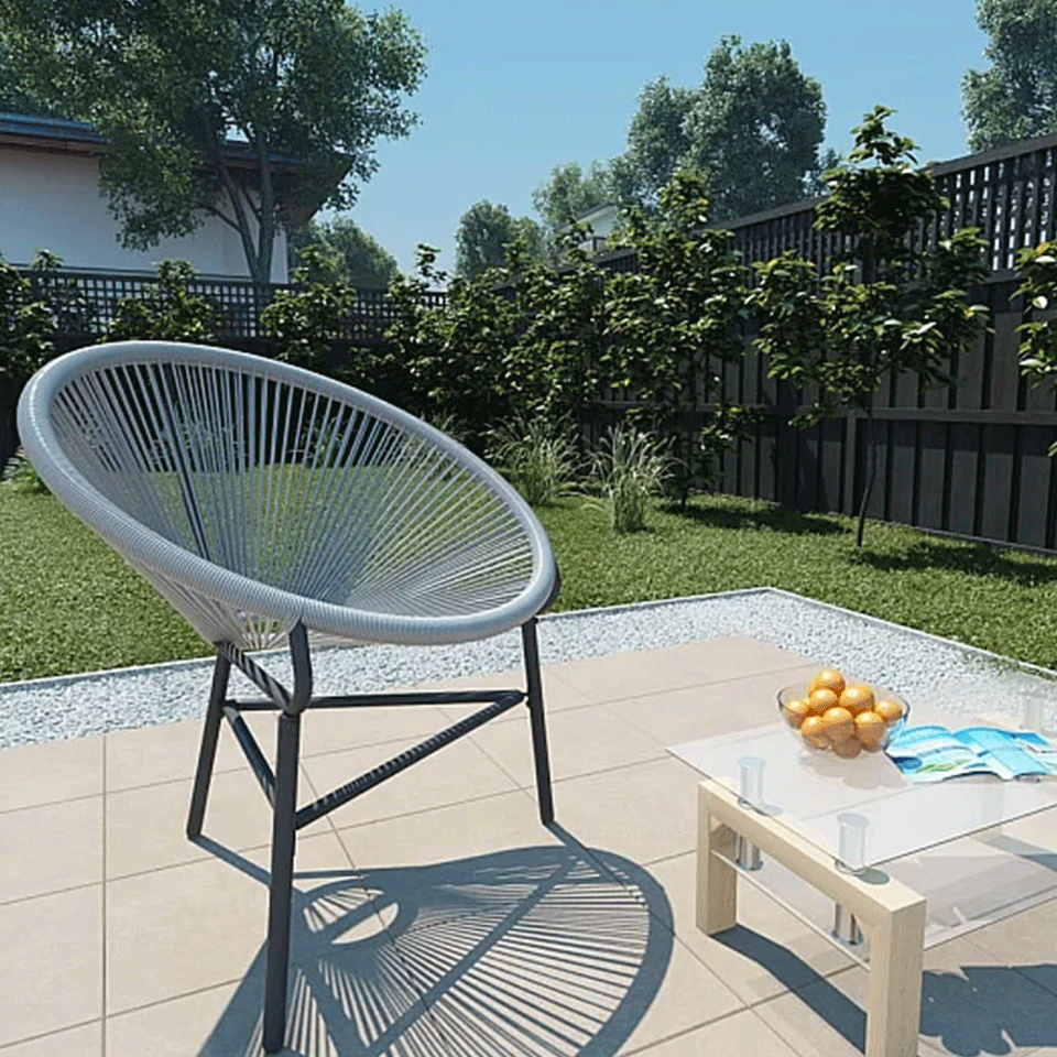 Fauteuil en résine et acier SUNNYDAYS – Image 3