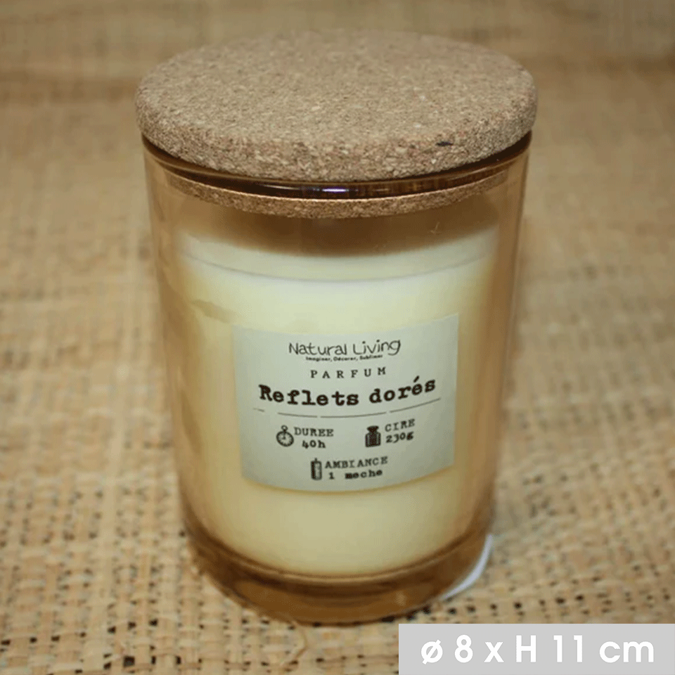 Set de 12 bougies en verre avec couvercle liège NATURAL LIVING – Image 3