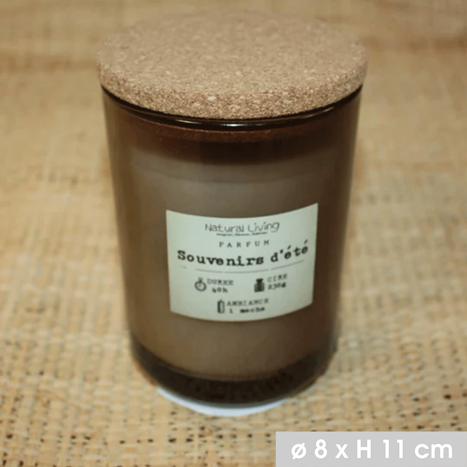 Set de 12 bougies en verre avec couvercle liège NATURAL LIVING – Image 4