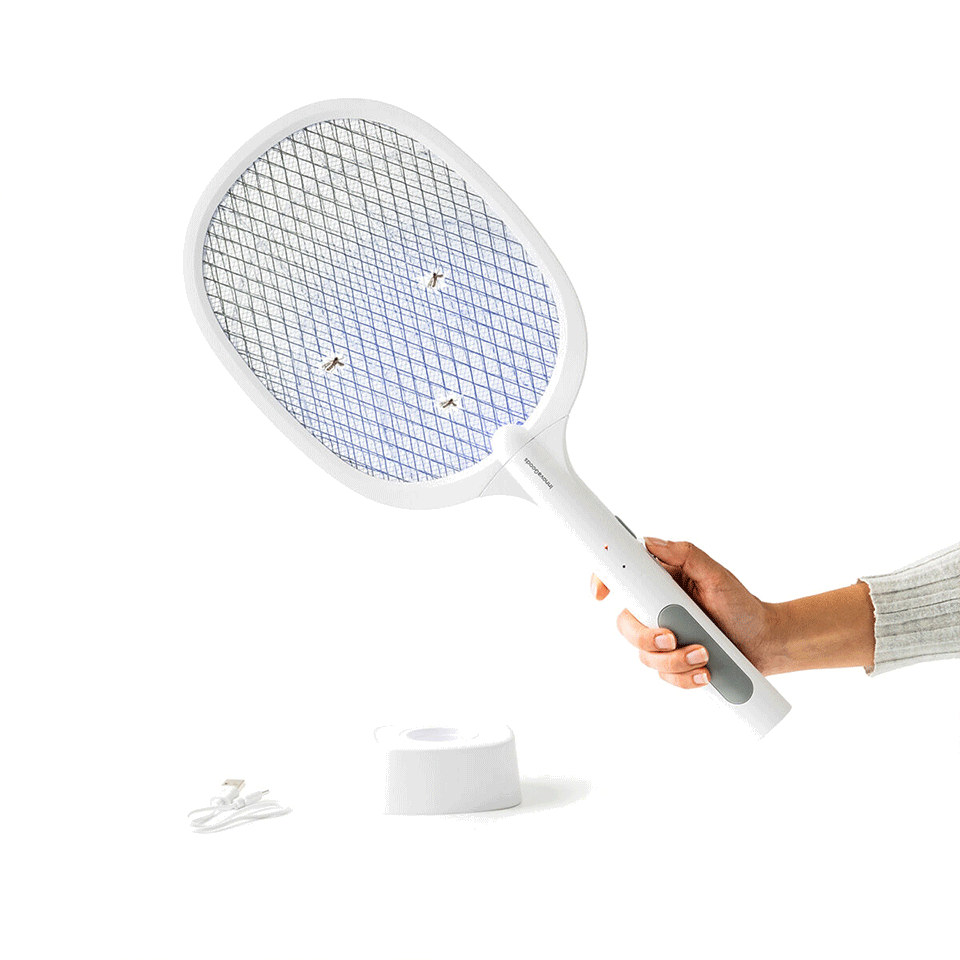 Raquette 2en1 anti-insectes rechargeable avec Lumière UV InnovaGoods – Image 2