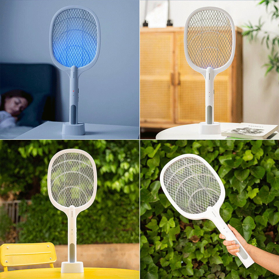Raquette 2en1 anti-insectes rechargeable avec Lumière UV InnovaGoods – Image 3
