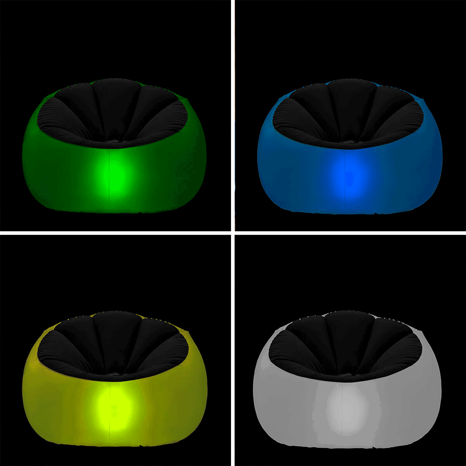 Fauteuil gonflable avec LED multicolore et télécommande InnovaGoods – Image 4