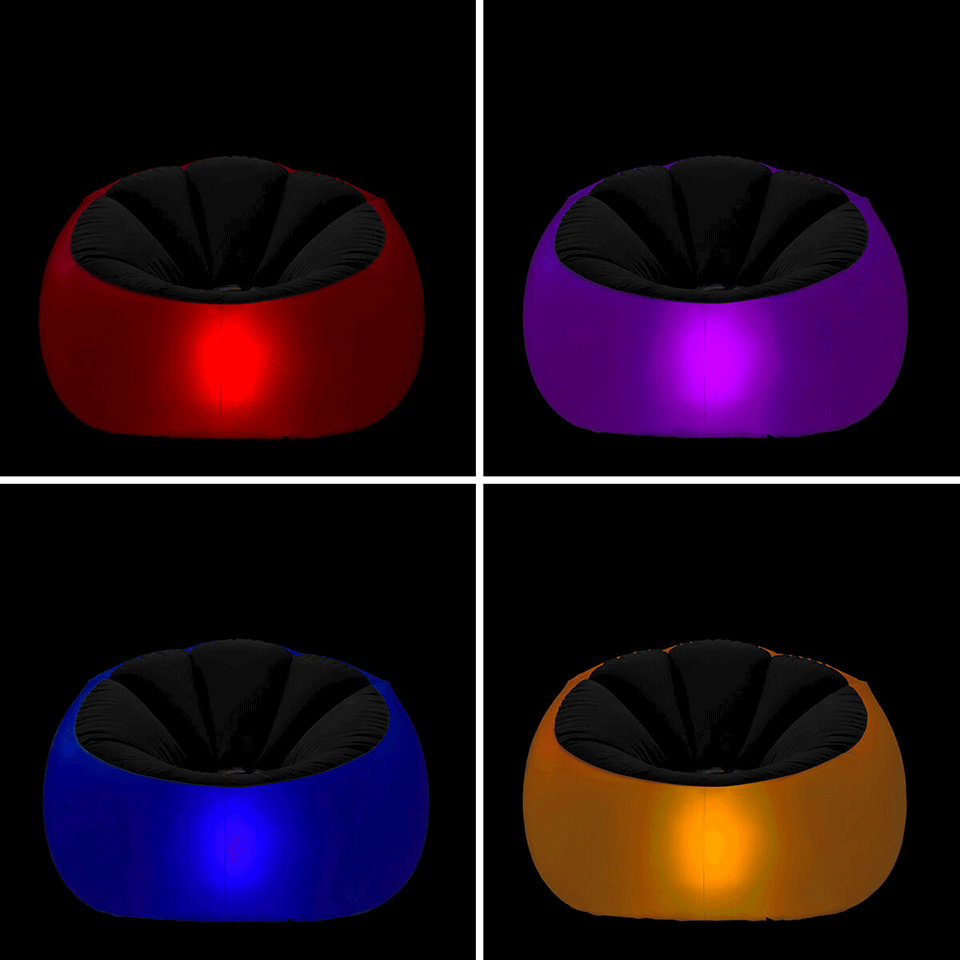 Fauteuil gonflable avec LED multicolore et télécommande InnovaGoods – Image 5