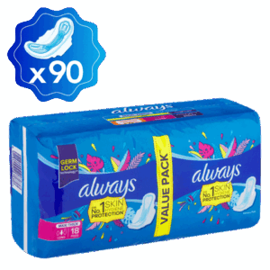 Set de 90 serviettes hygieniques ALWAYS