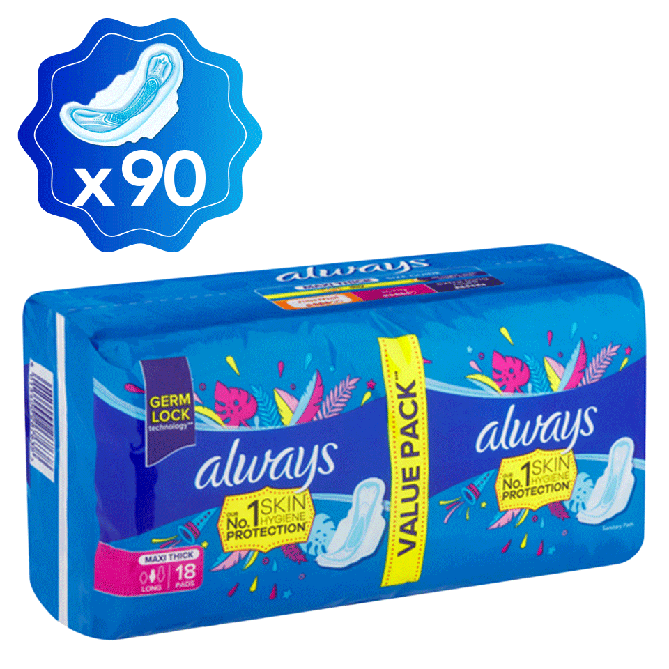 Set de 90 serviettes hygieniques ALWAYS