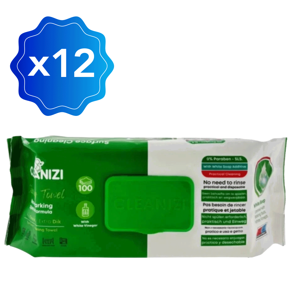 Set 12 packs de 100 lingettes nettoyantes CLEANIZI